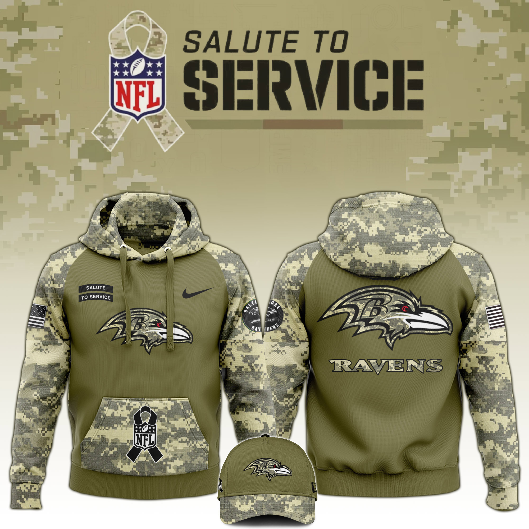Baltimore Ravens Veterans Day Hoodie