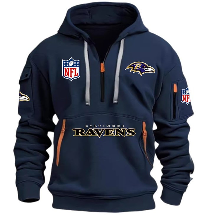 BAMTIMORERAVENS - HOODIE HALF ZIPPER - QTA405111341