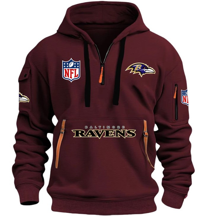 BAMTIMORERAVENS - HOODIE HALF ZIPPER - QTA405111341