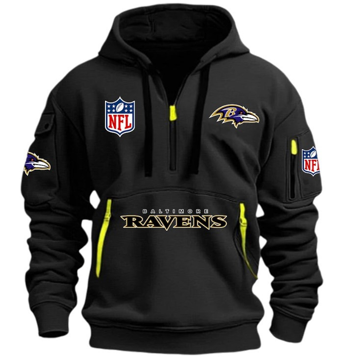 BAMTIMORERAVENS - HOODIE HALF ZIPPER - QTA405111341