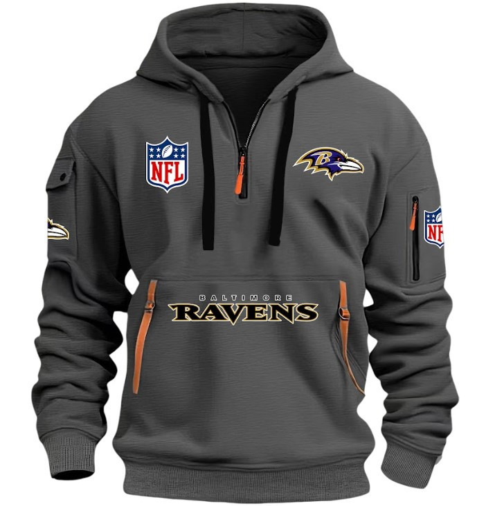 BAMTIMORERAVENS - HOODIE HALF ZIPPER - QTA405111341