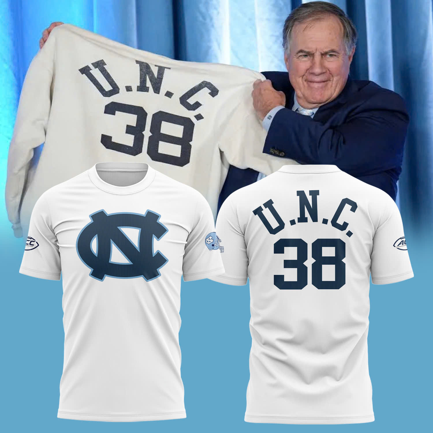 Bill Belichick #38 U.N.C Tee