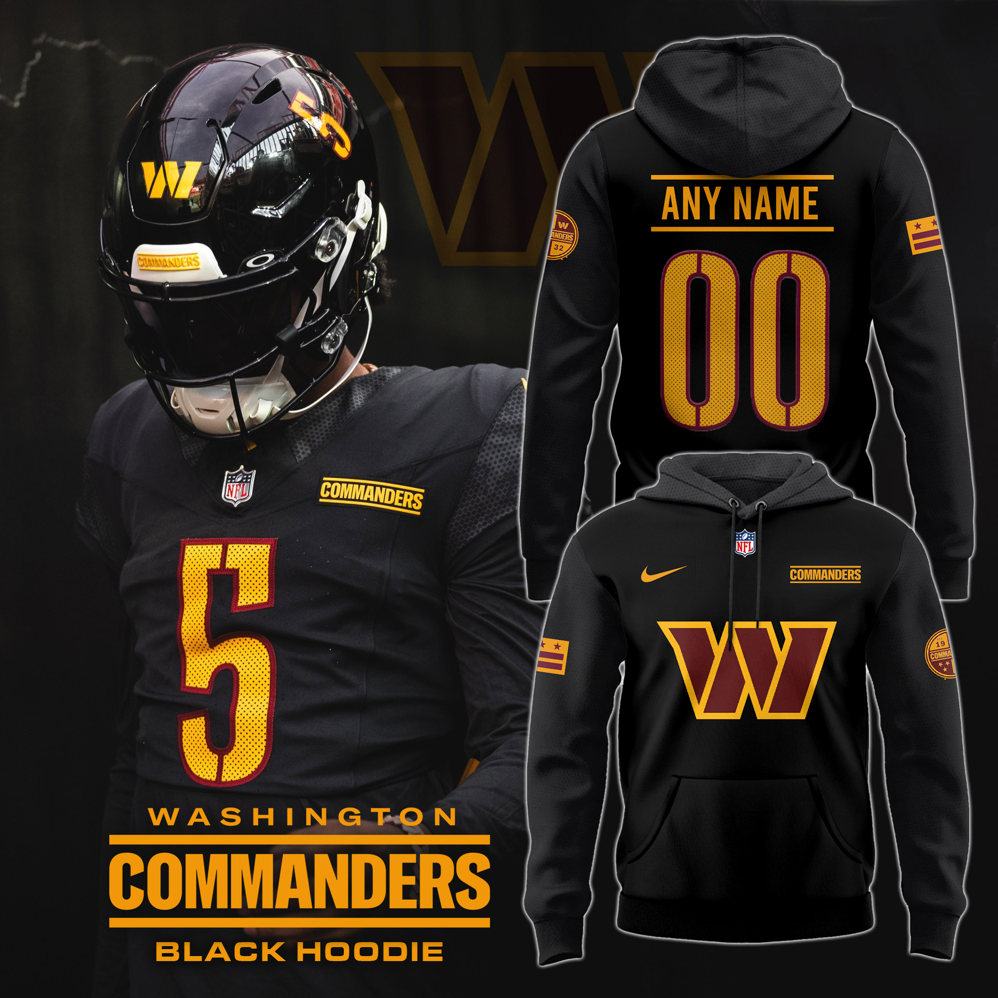 Black Washington Commanders Limited Hoodie