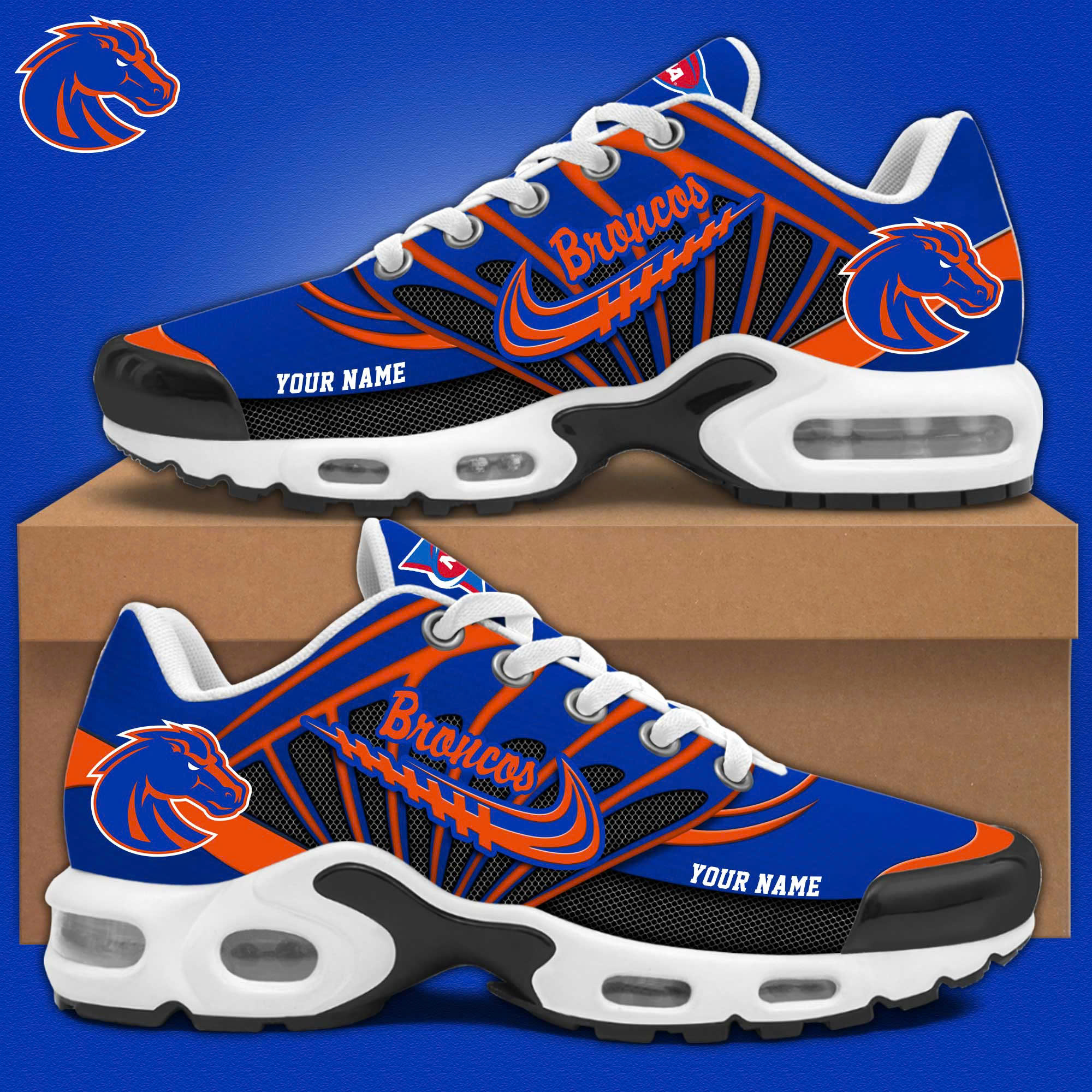 Boise State Football Personalized Air Max Plus Sneakers