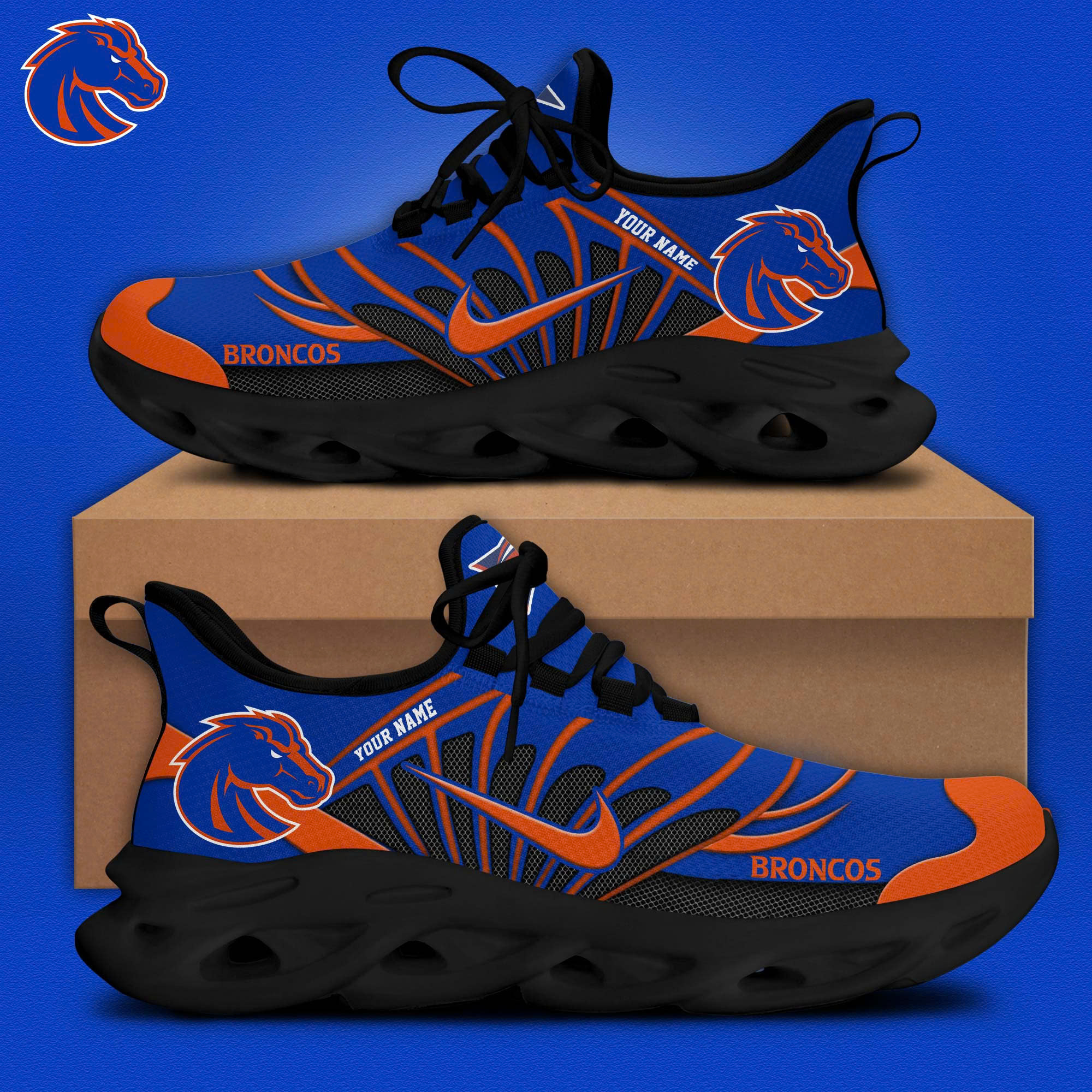 Boise State Personalized Max Soul Shoes