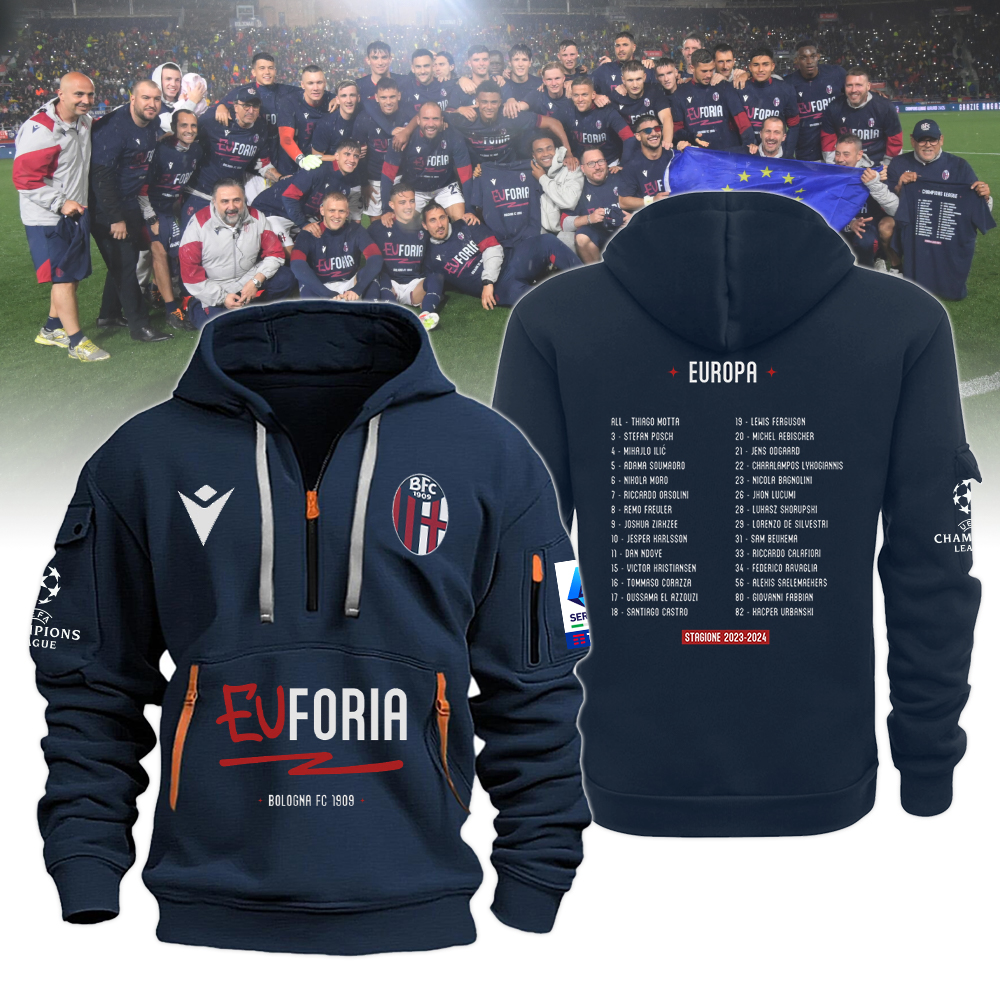 BOLOGNA FC EUFORIA CELEBRATIVE ZIP HOODIE 2023/24