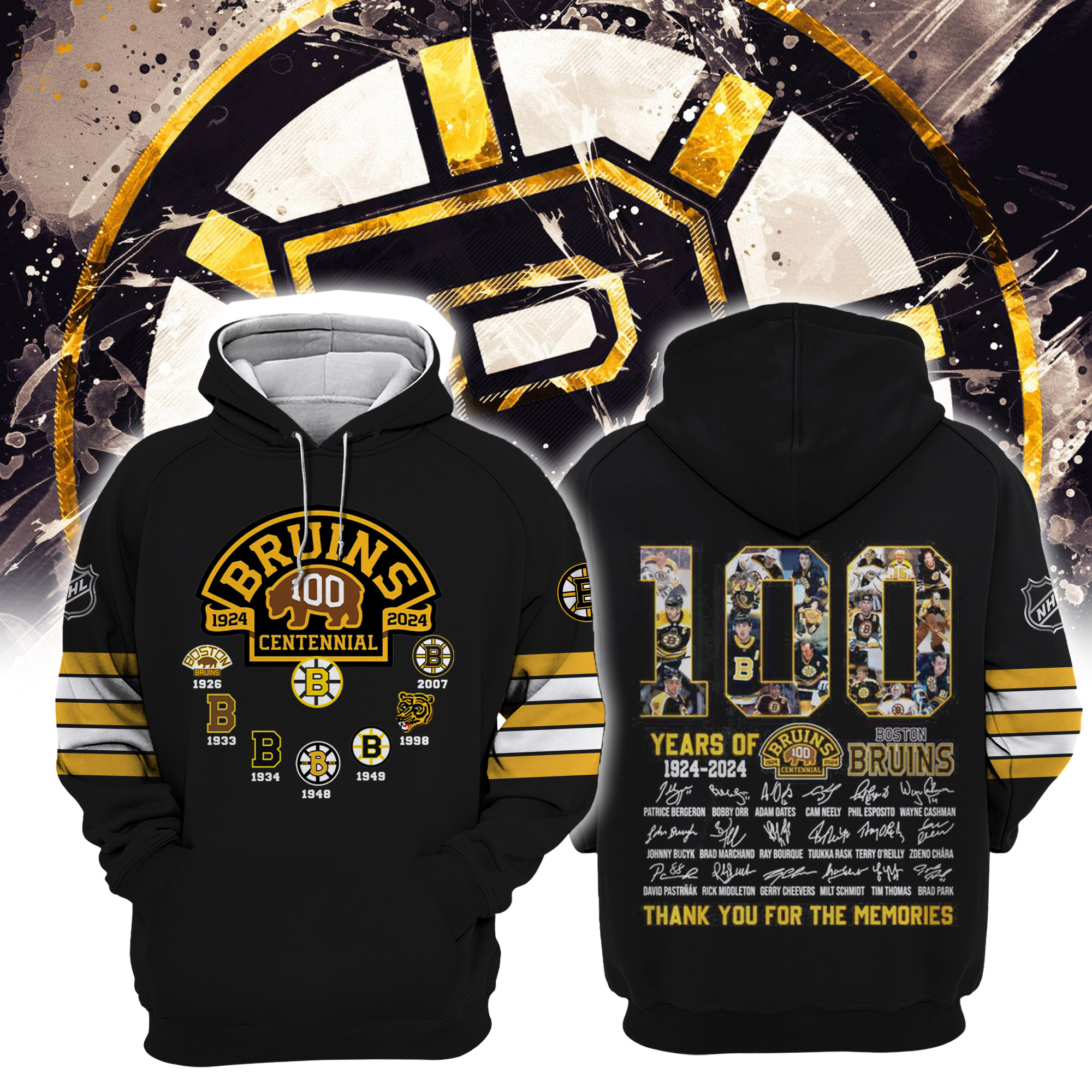 Boston Bruins 100 Centennial 1924 Hoodie