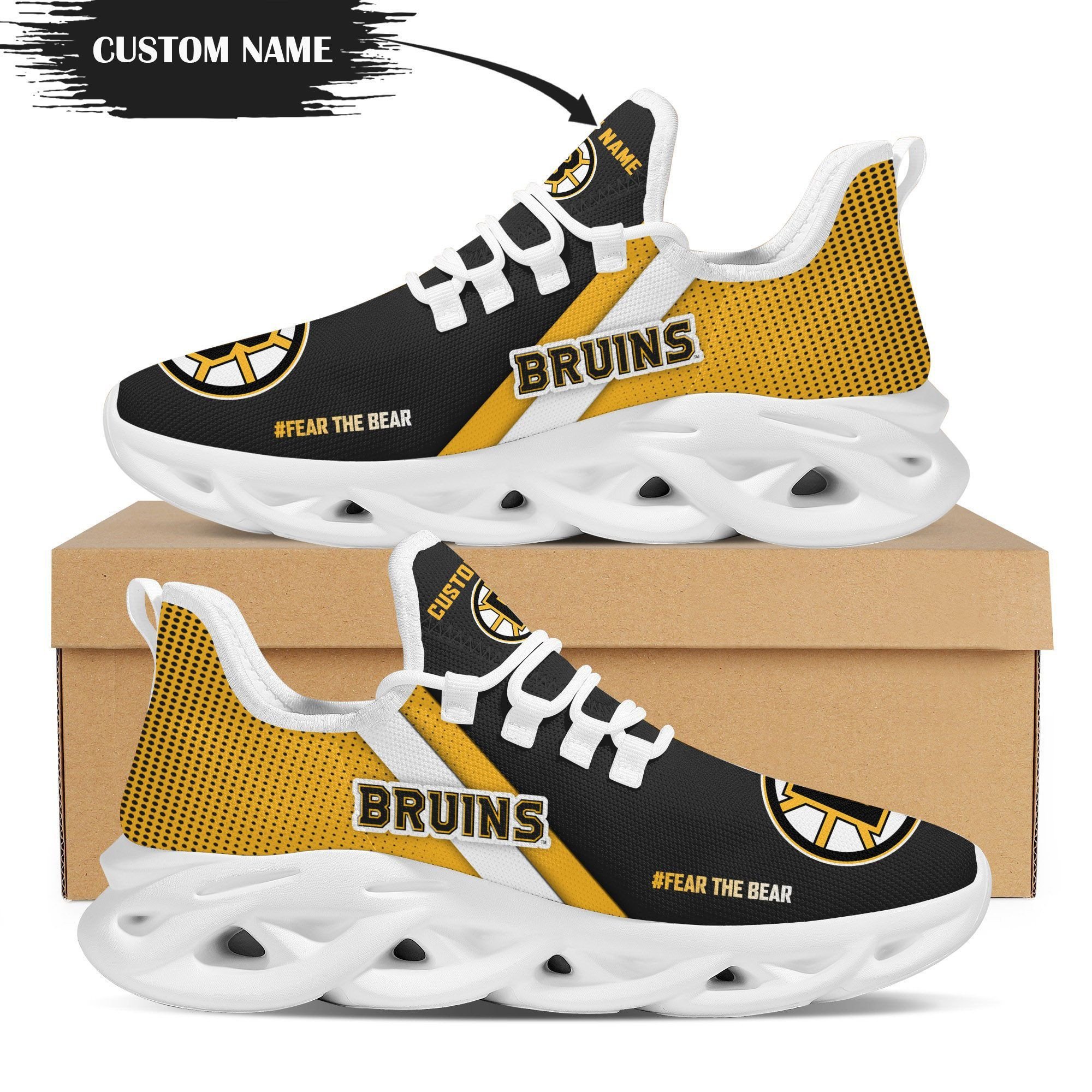 Boston Bruins Custom Personalized Max Soul Sneakers Shoes
