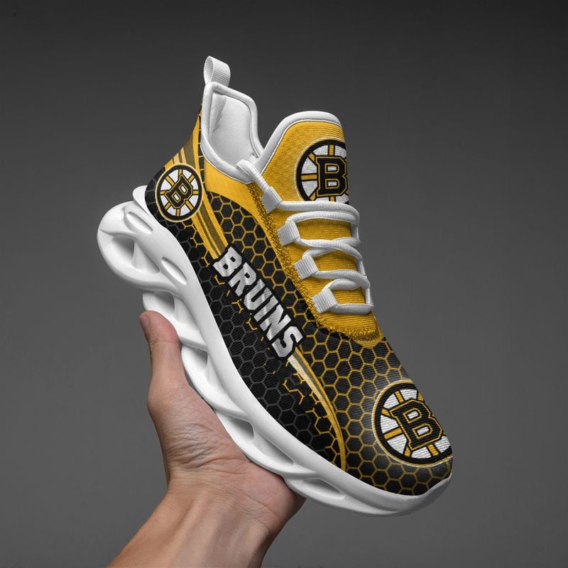 Boston Bruins Honeycomb Pattern Max Soul Shoes NEW019364
