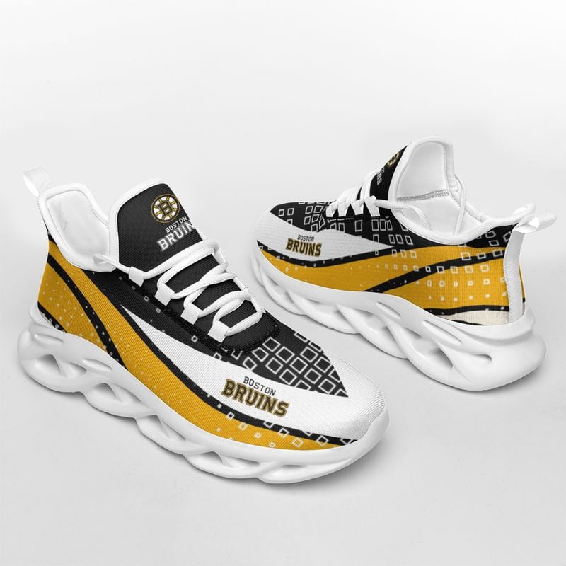 Boston Bruins Wavy Pattern Print Max Soul Shoes NLA017564