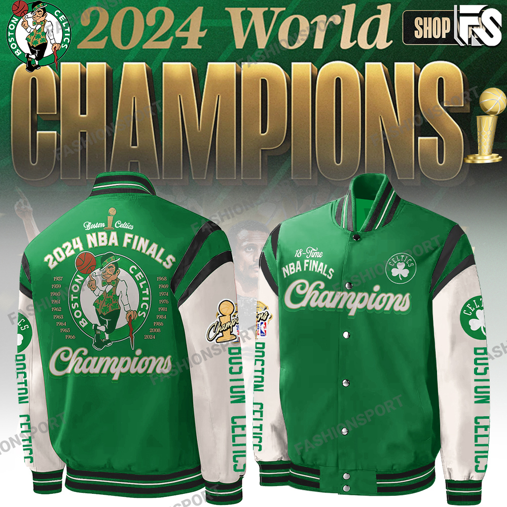 Boston Celtics 18Time NBA Finals Champions Bomber Jacket
