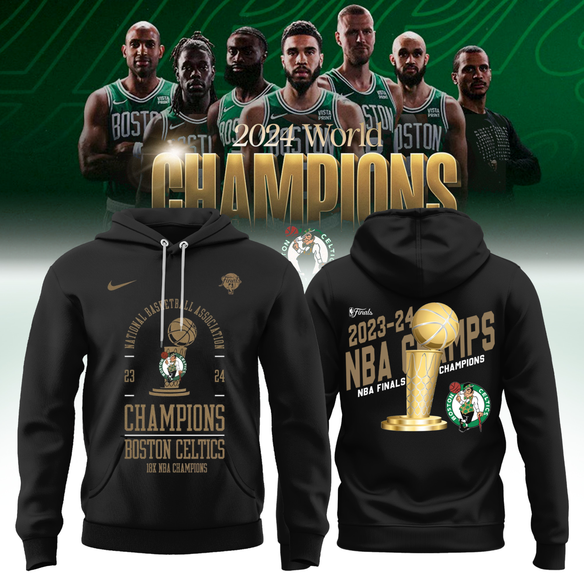 Boston Celtics 18Time NBA Finals Champions Locker Room Hoodie