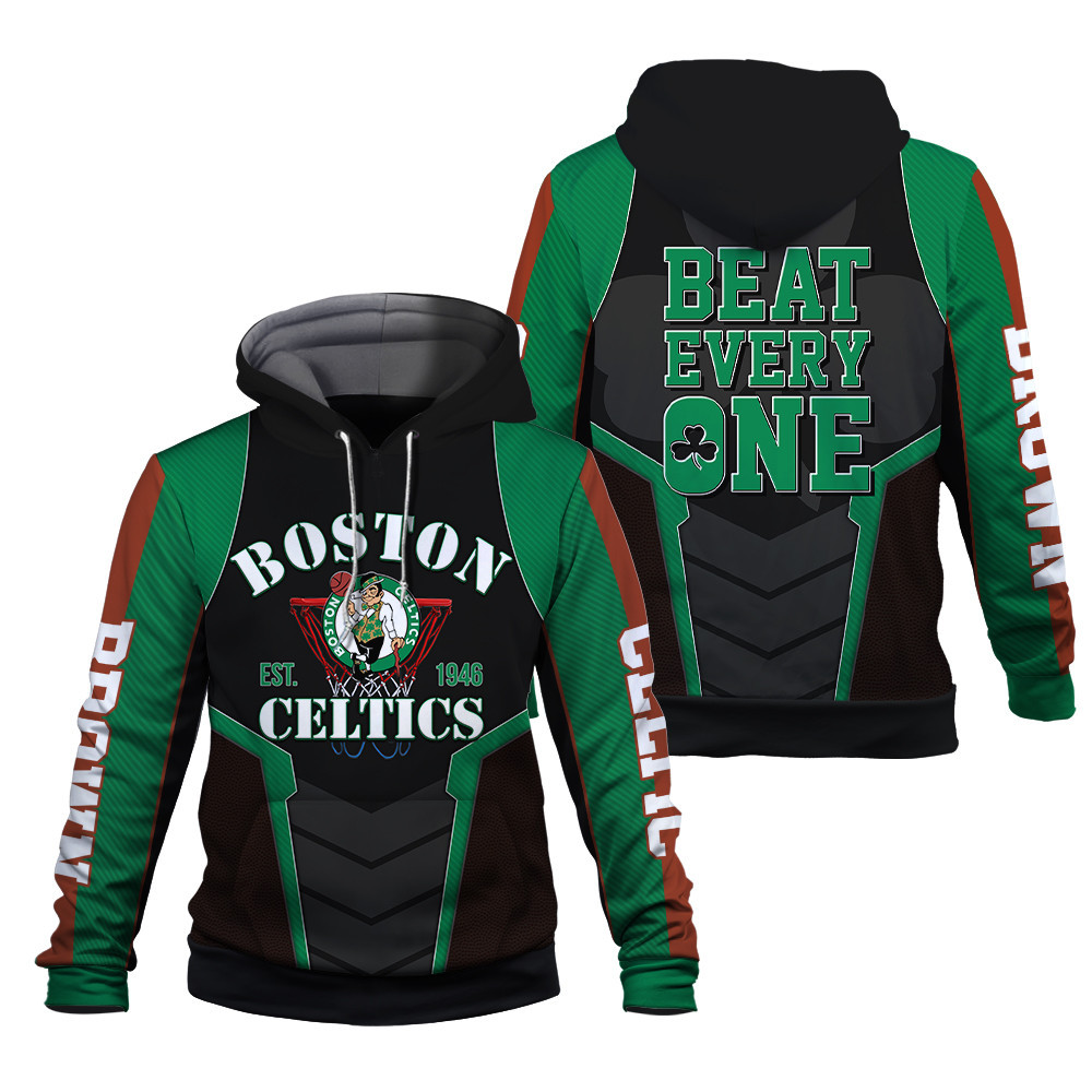 Boston Celtics Brown Beat Every One Unisex 3D Hoodie
