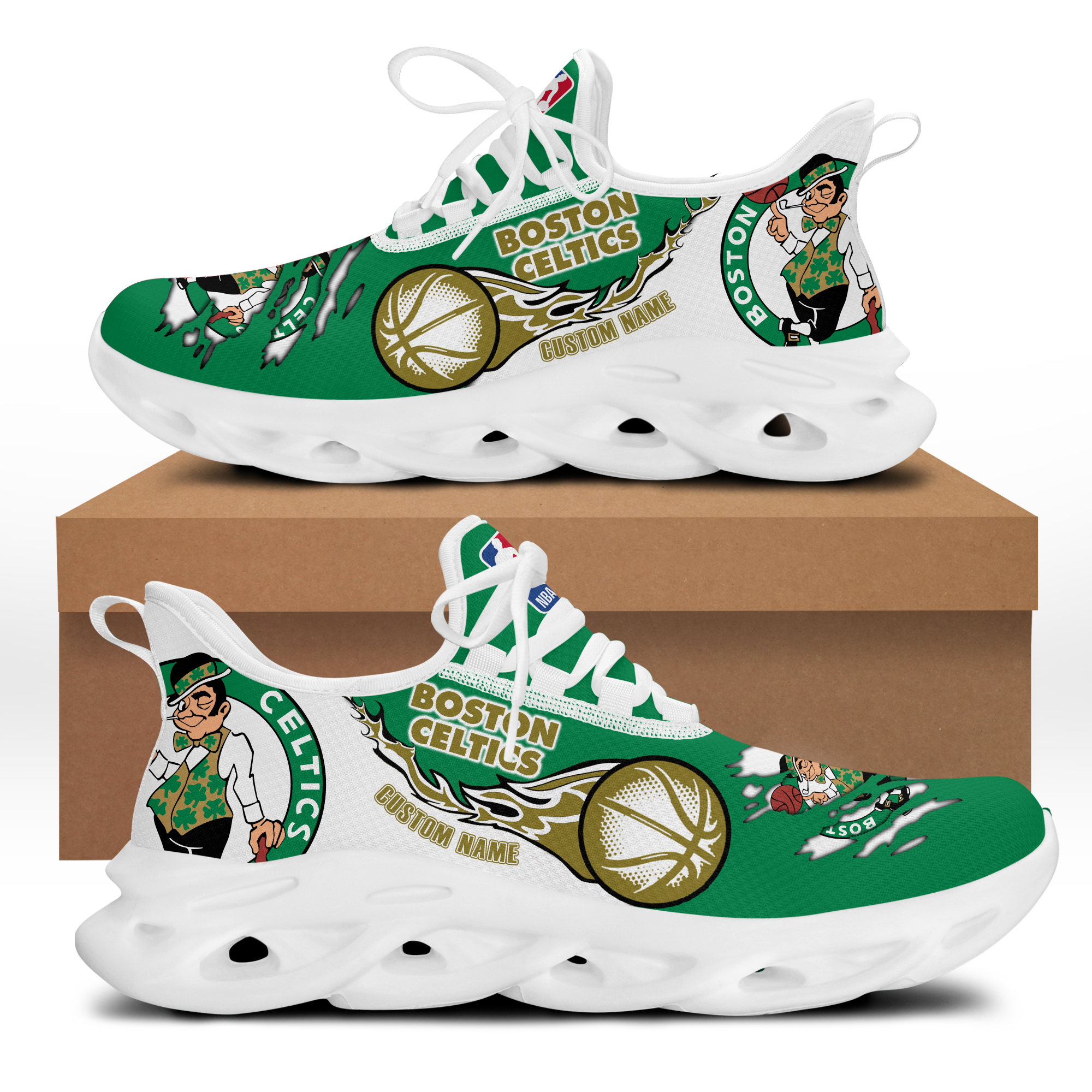 Boston Celtics NBA Playoffs Sneakers Shoes Personalized