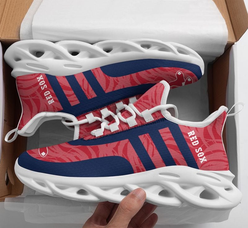 Boston Red Sox Leaf and Stripe Pattern Men's and Women's Max Soul Shoes NLA61236