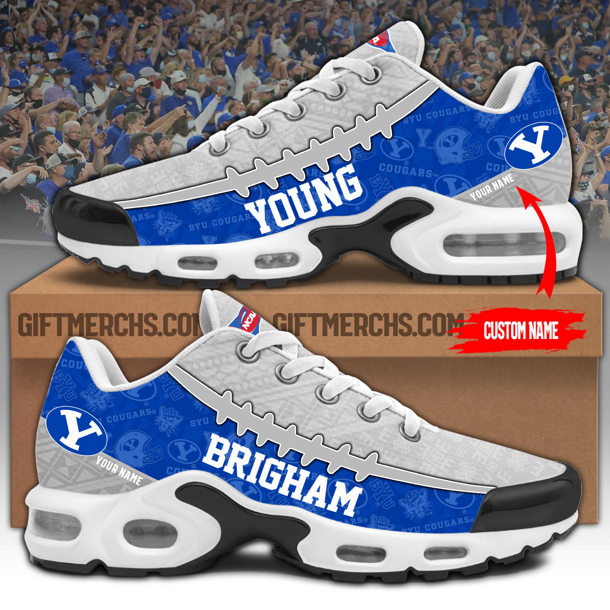 Brigham Young Cougars Personalized Shoes