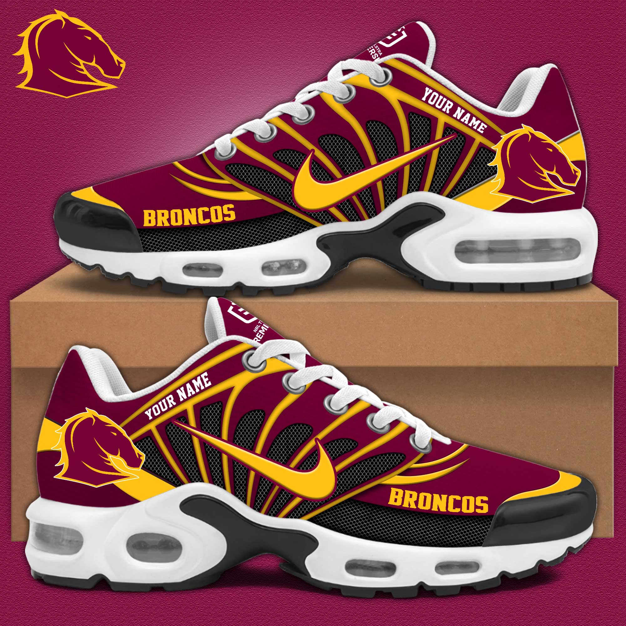 Brisbane Broncos Personalized Shoes