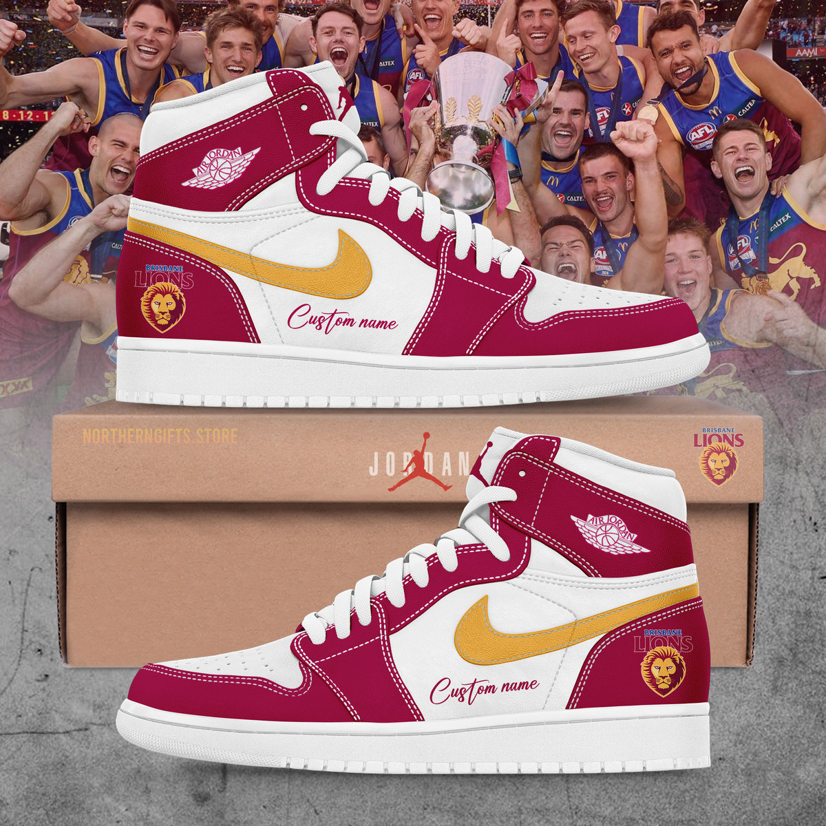 Brisbane Lions BRISBANE, WE DID IT! AFL PREMIERS Custom Name For Fans Shoes +NT28092405ID10