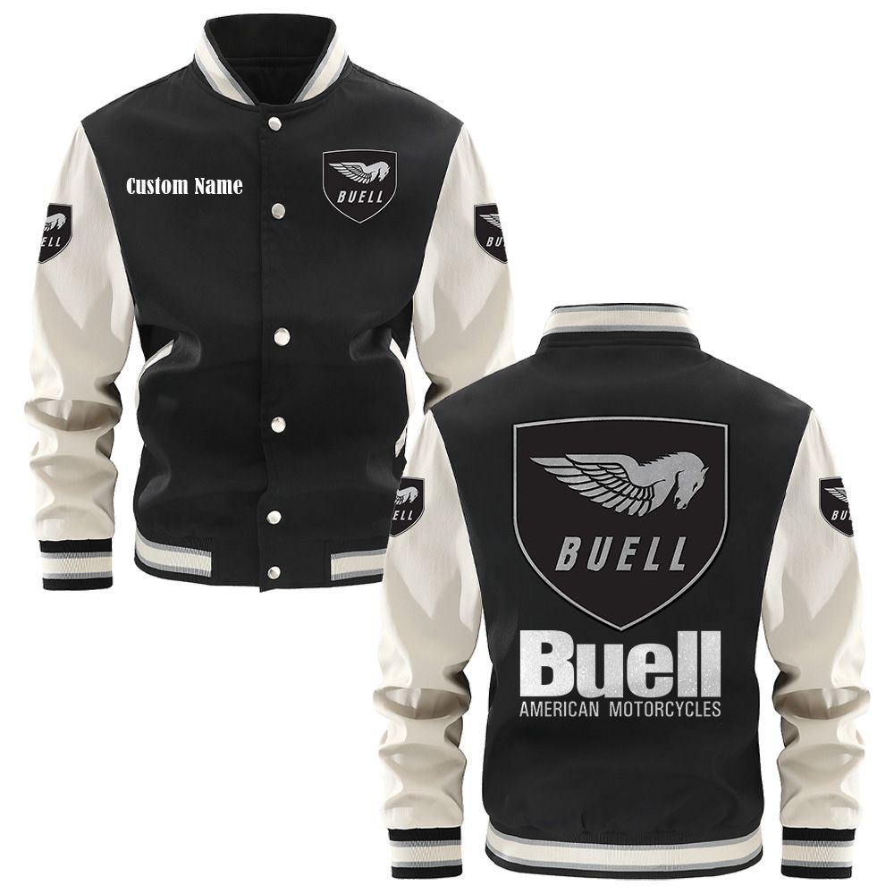 Buell Motorcycles Varsity Jacket, Baseball jacket, Letterman Jacket Customize Name, Multicolor