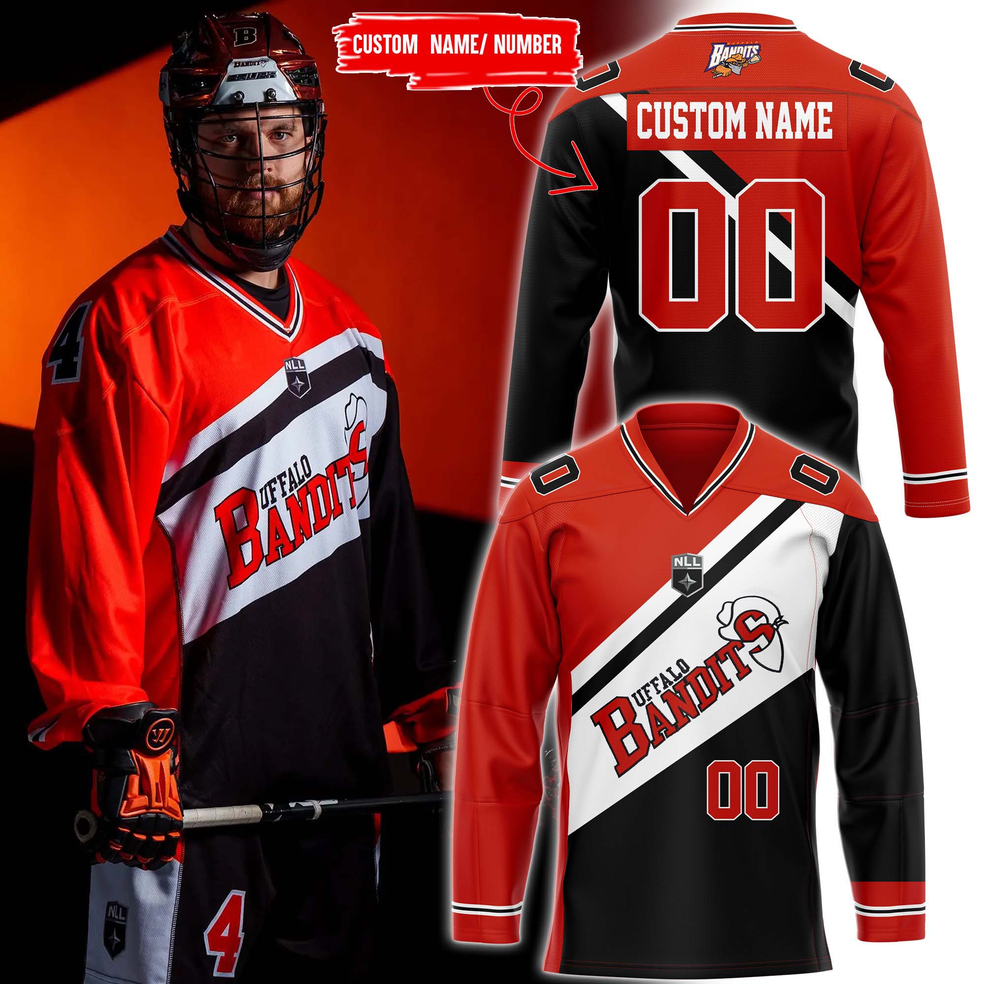 Buffalo Bandits Road to the 3Peat Premium Special Personalized Jersey