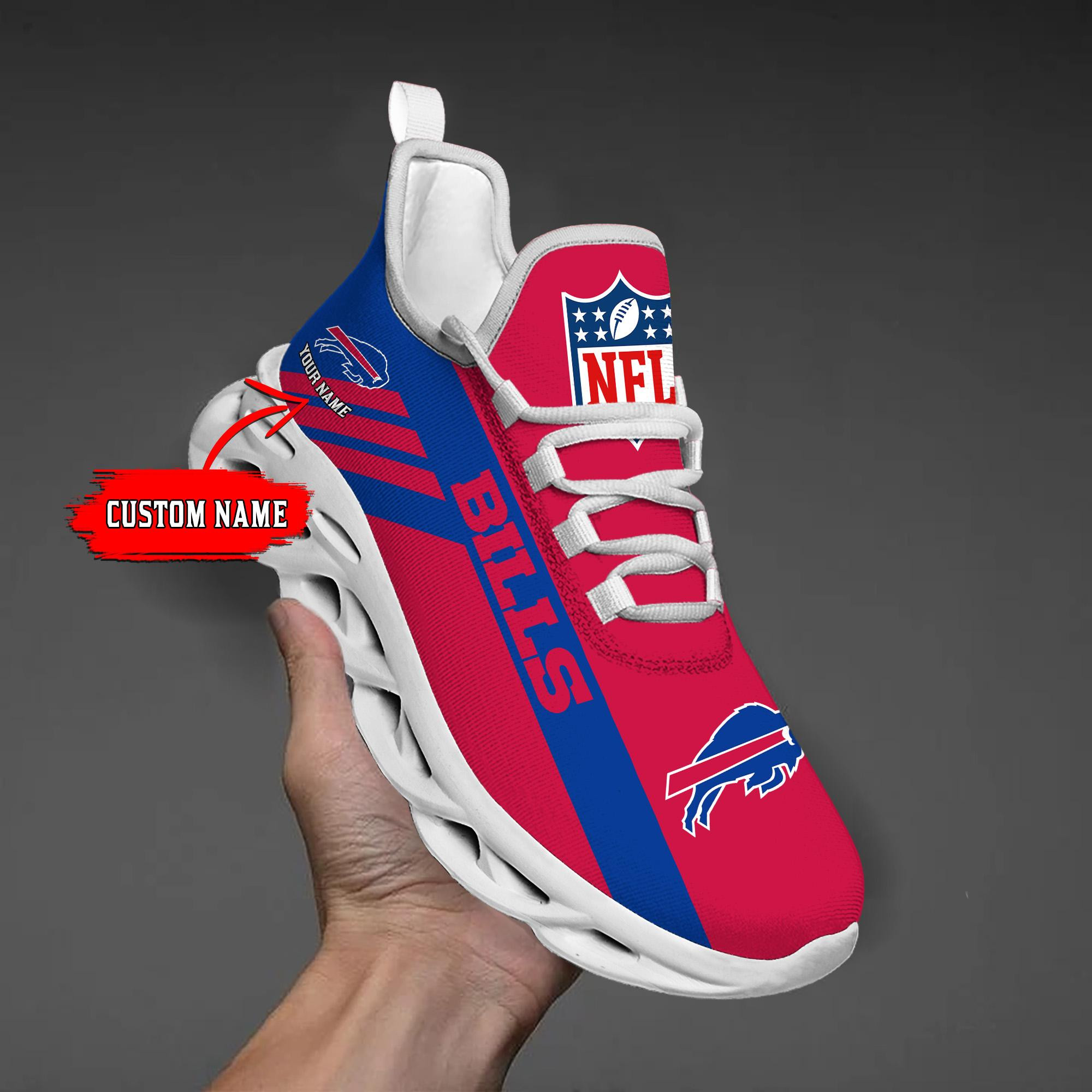 Buffalo Bills Custom Name Max Soul Shoes