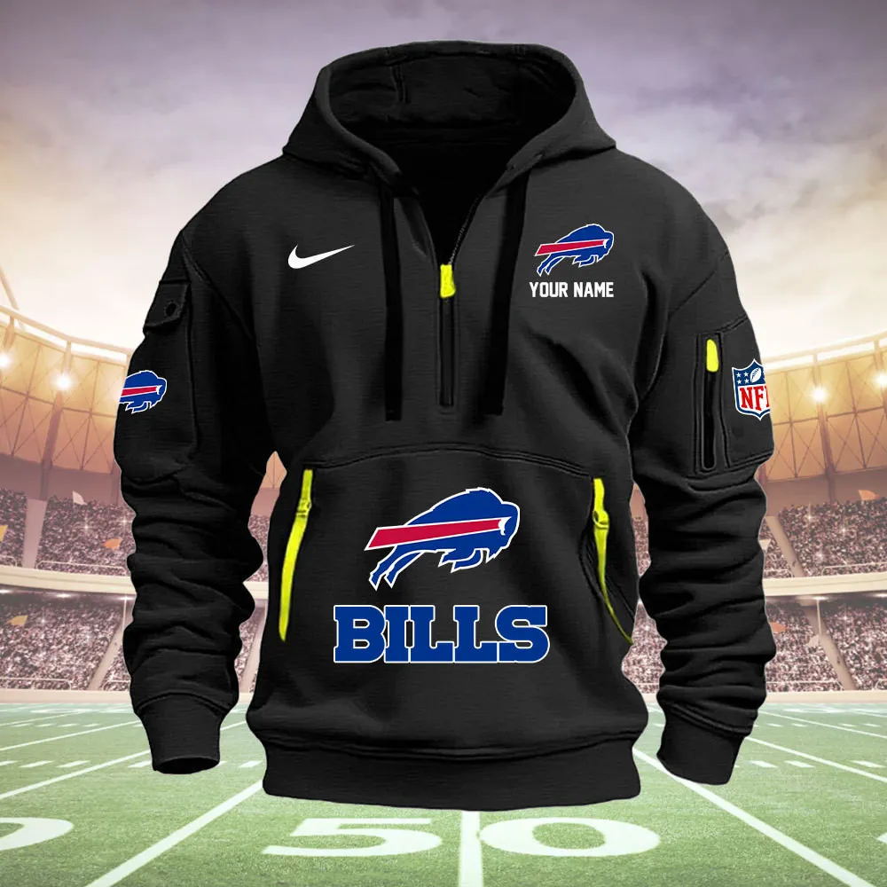 Buffalo Bills New Personalized Quarter Zip Hoodie AZBTQZH000024