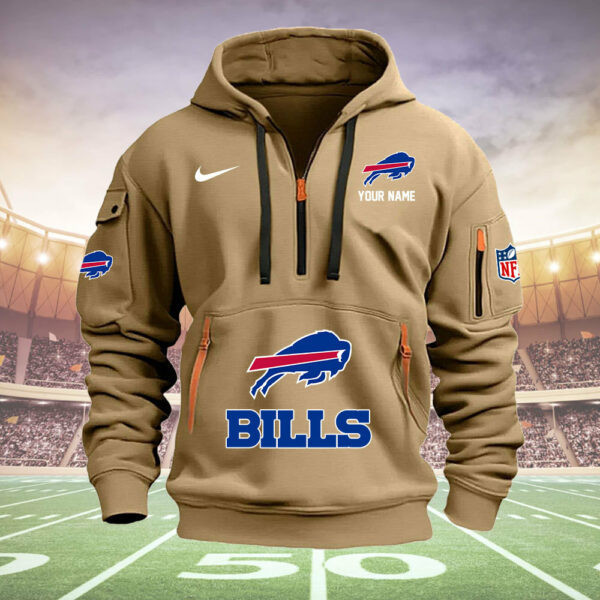 Buffalo Bills New Personalized Quarter Zip Hoodie AZBTQZH000024