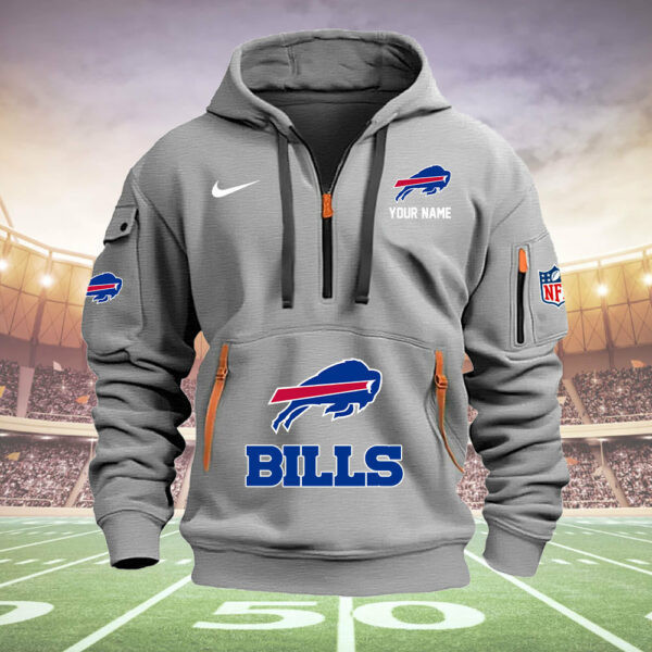 Buffalo Bills New Personalized Quarter Zip Hoodie AZBTQZH000024
