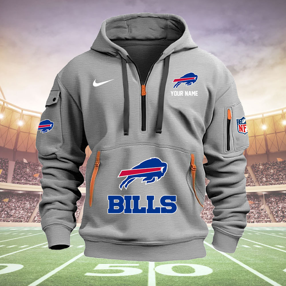 Buffalo Bills New Personalized Quarter Zip Hoodie AZBTQZH000024