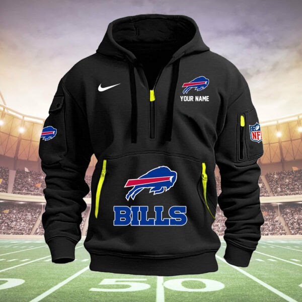 Buffalo Bills New Personalized Quarter Zip Hoodie AZBTQZH000024