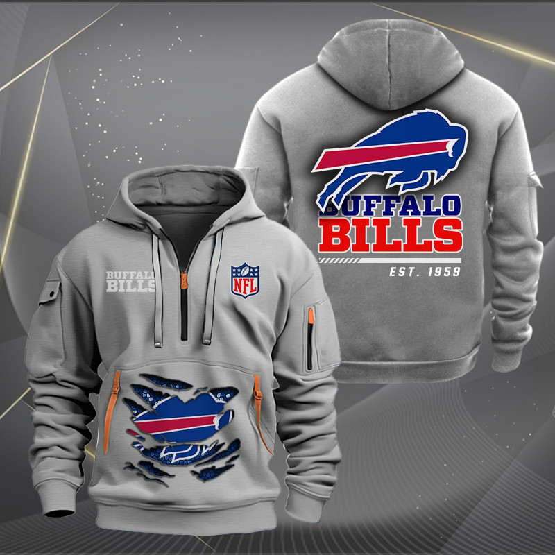 Buffalo Bills New Personalized Quarter Zip Hoodie AZBTQZH000098