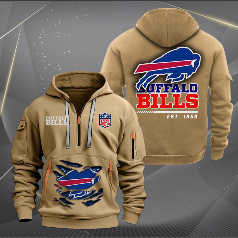 Buffalo Bills New Personalized Quarter Zip Hoodie AZBTQZH000098
