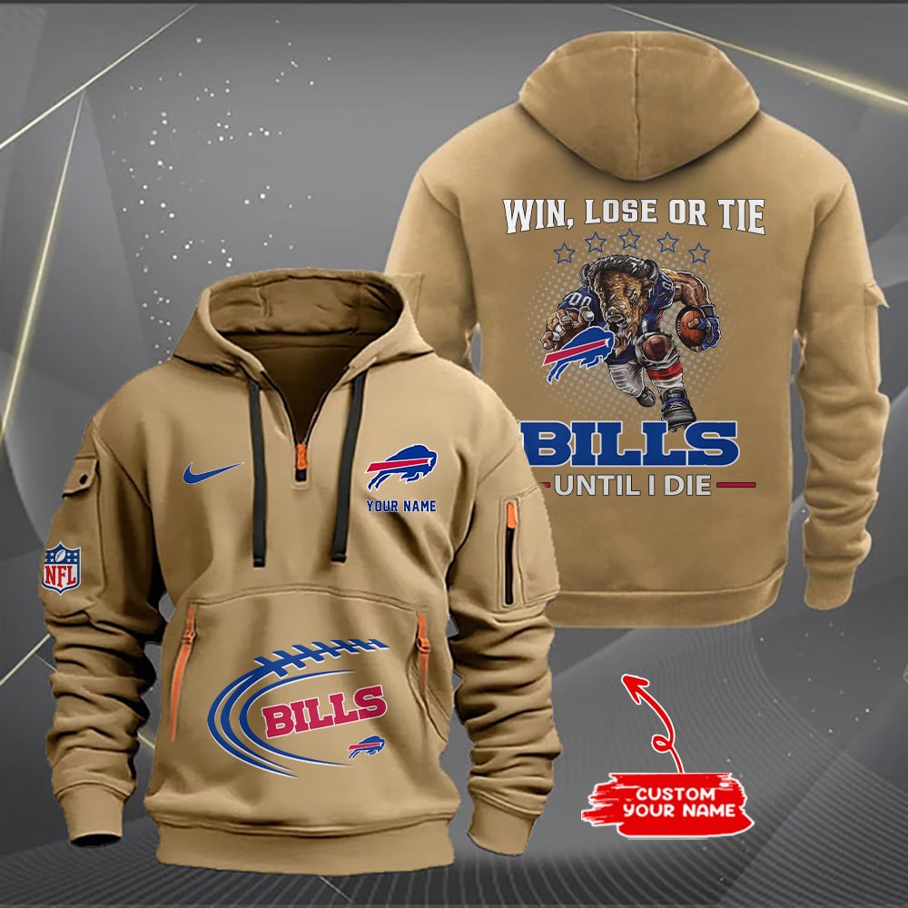 Buffalo Bills New Personalized Quarter Zip Hoodie AZBTQZH000168