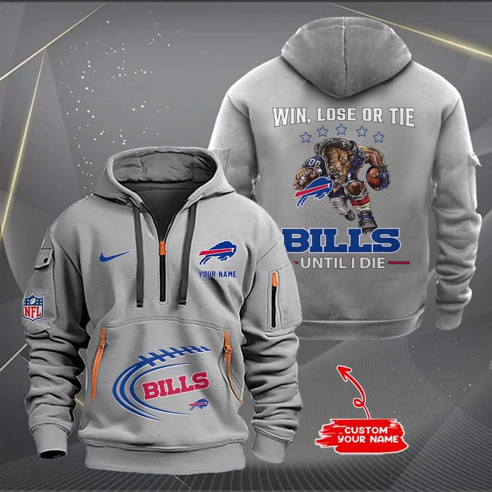 Buffalo Bills New Personalized Quarter Zip Hoodie AZBTQZH000168