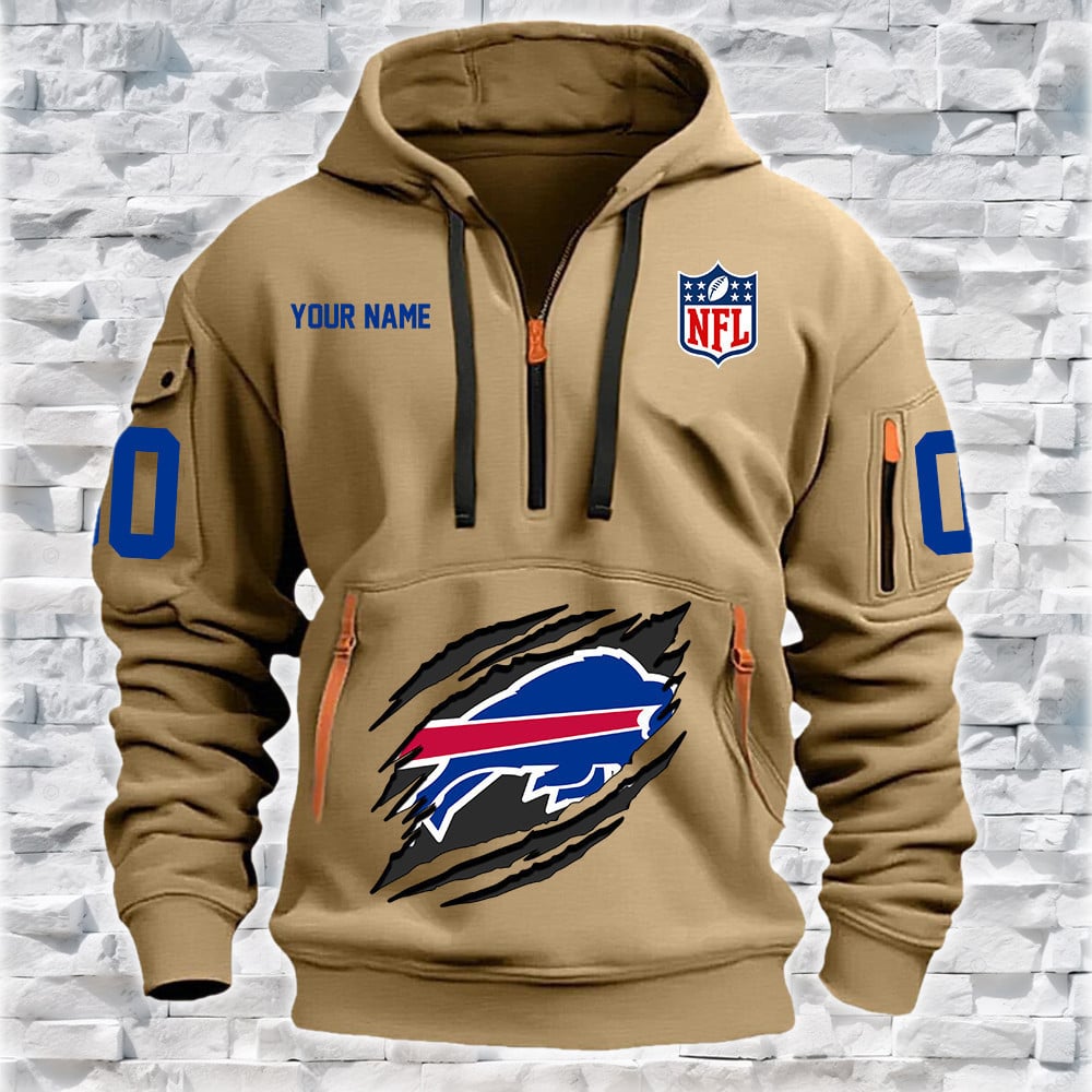 Buffalo Bills New Personalized Quarter Zip Hoodie NA009