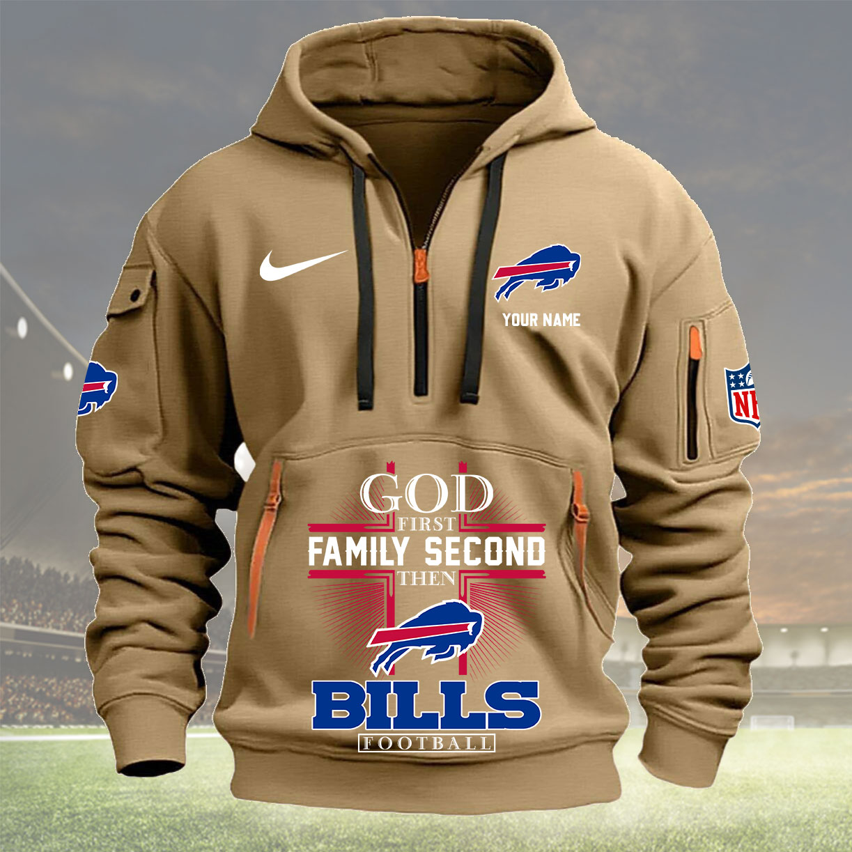 Buffalo Bills Personalized Quarter Zip Hoodie New Collection AZBTQZH000244