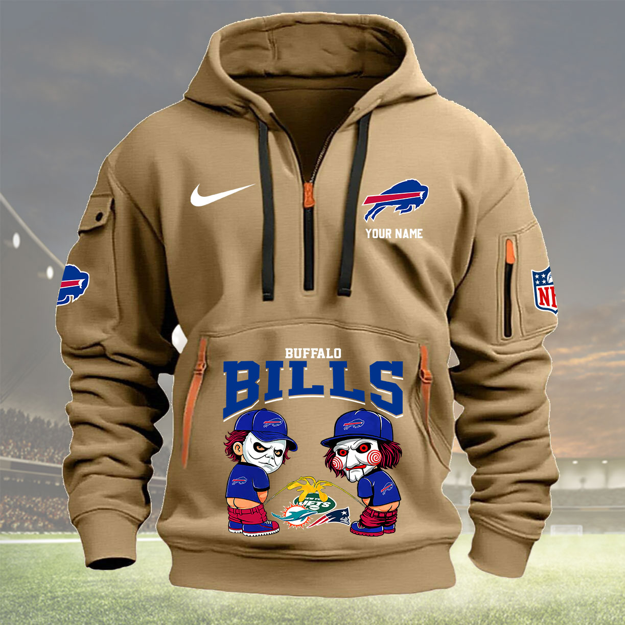 Buffalo Bills Personalized Quarter Zip Hoodie New Collection AZBTQZH000277