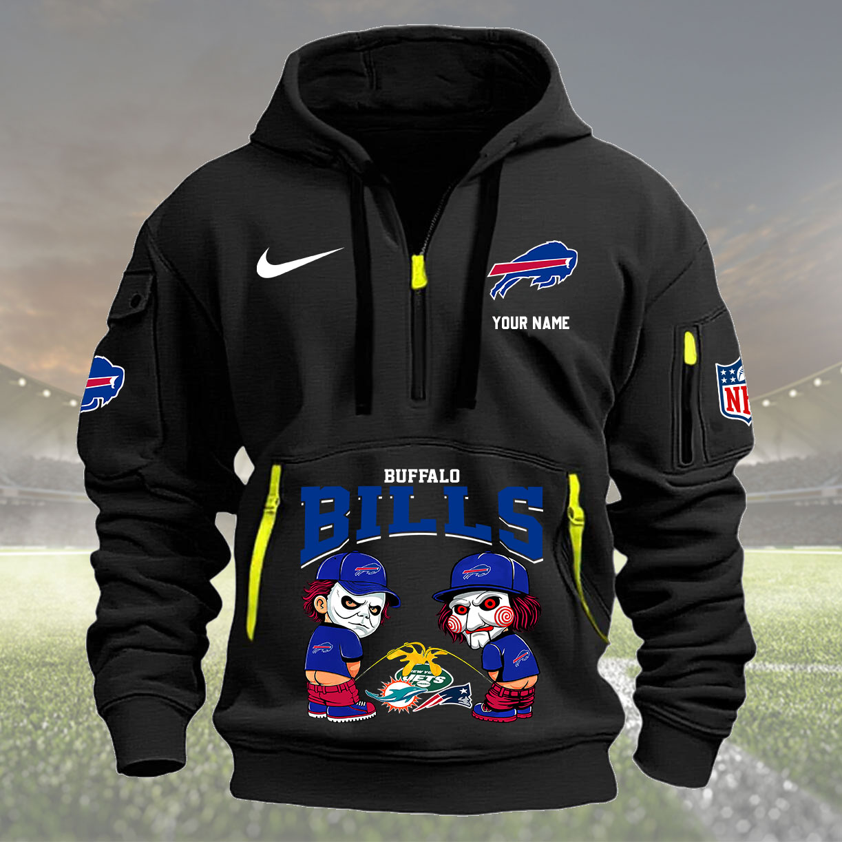 Buffalo Bills Personalized Quarter Zip Hoodie New Collection AZBTQZH000277