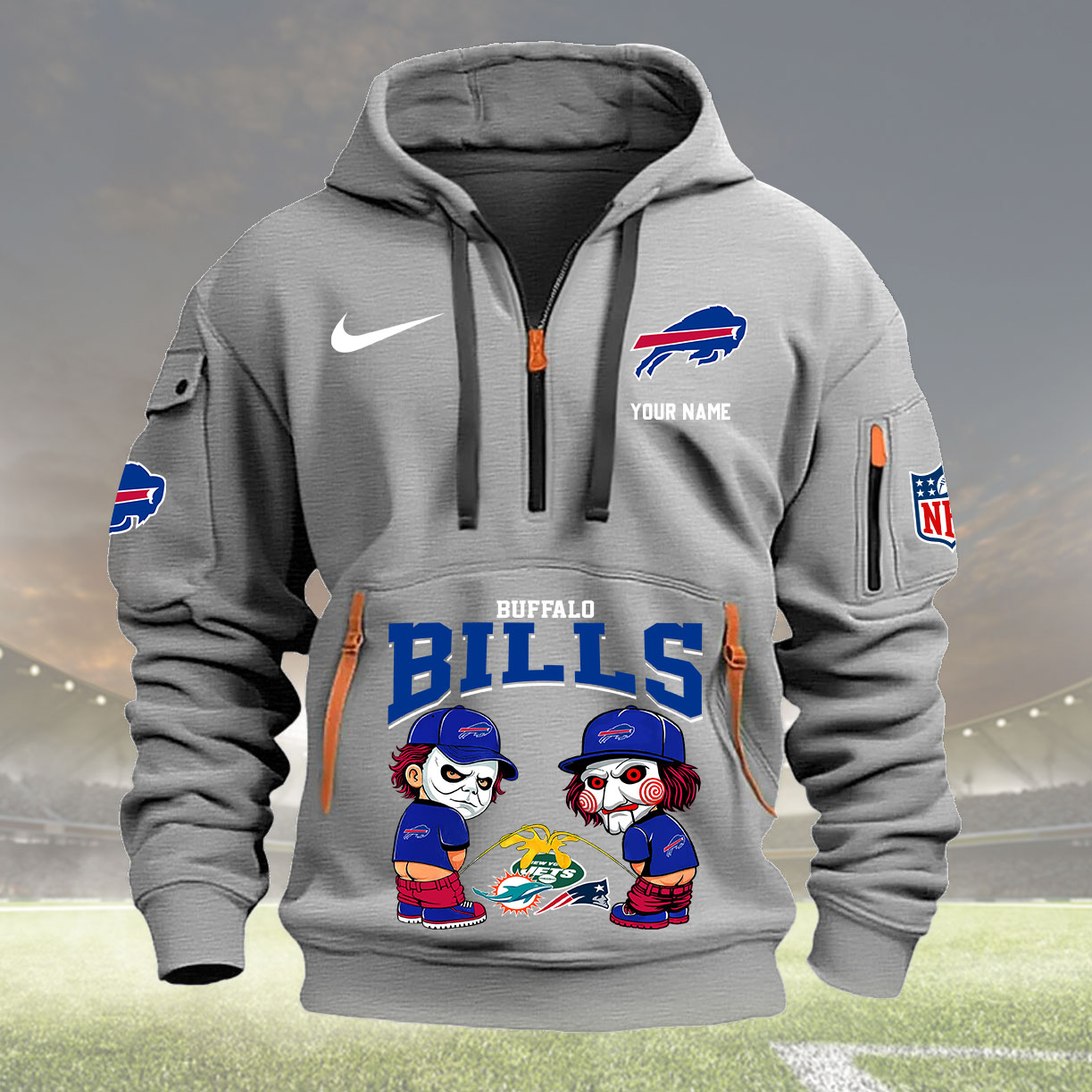 Buffalo Bills Personalized Quarter Zip Hoodie New Collection AZBTQZH000277