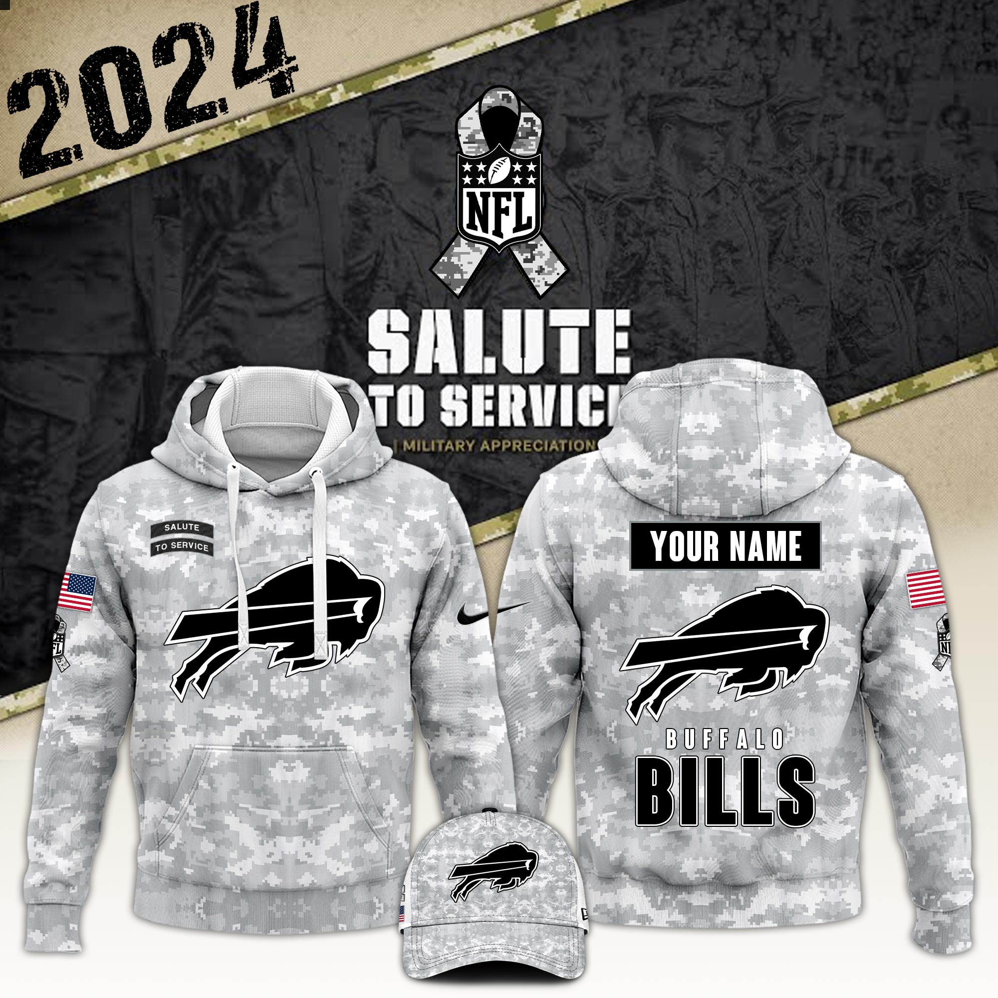 Buffalo Bills  Veterans Day Hoodie