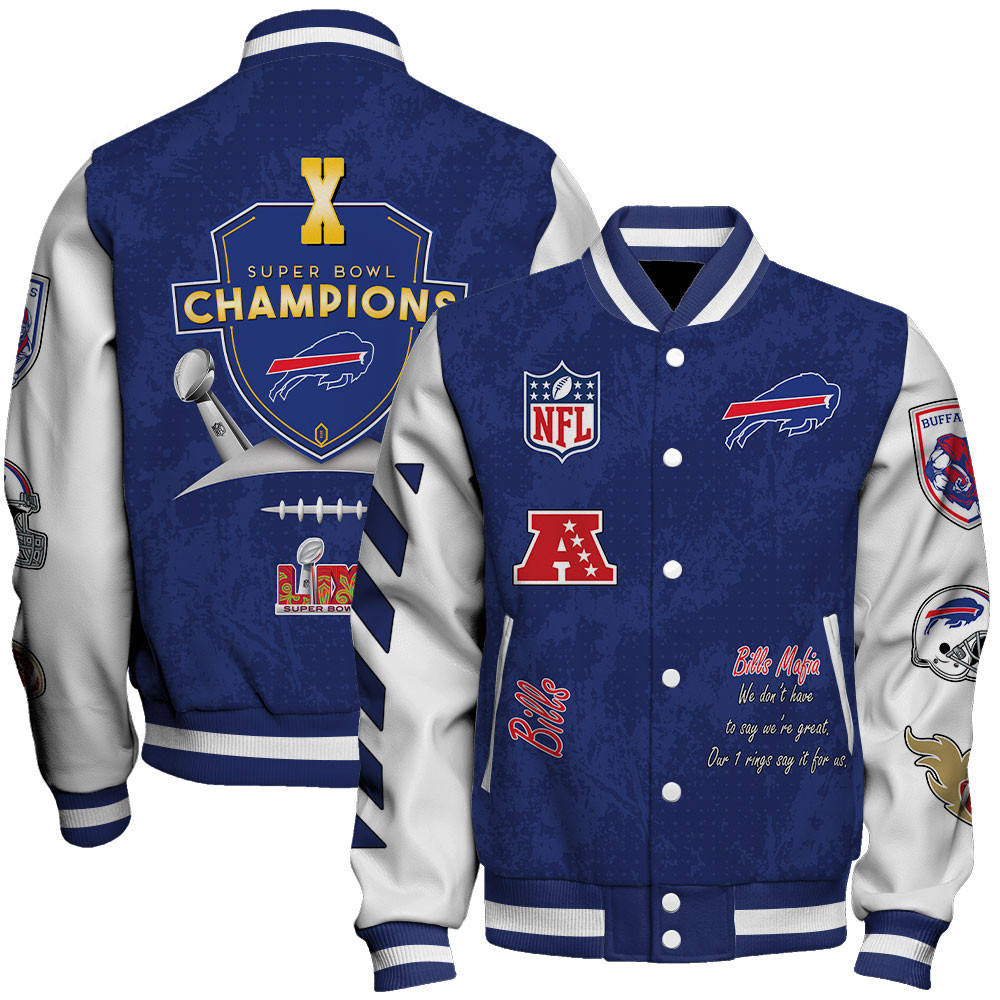 Buffalo Bills X Super Bowl LIX Champions Winning Spirit Varsity Jacket