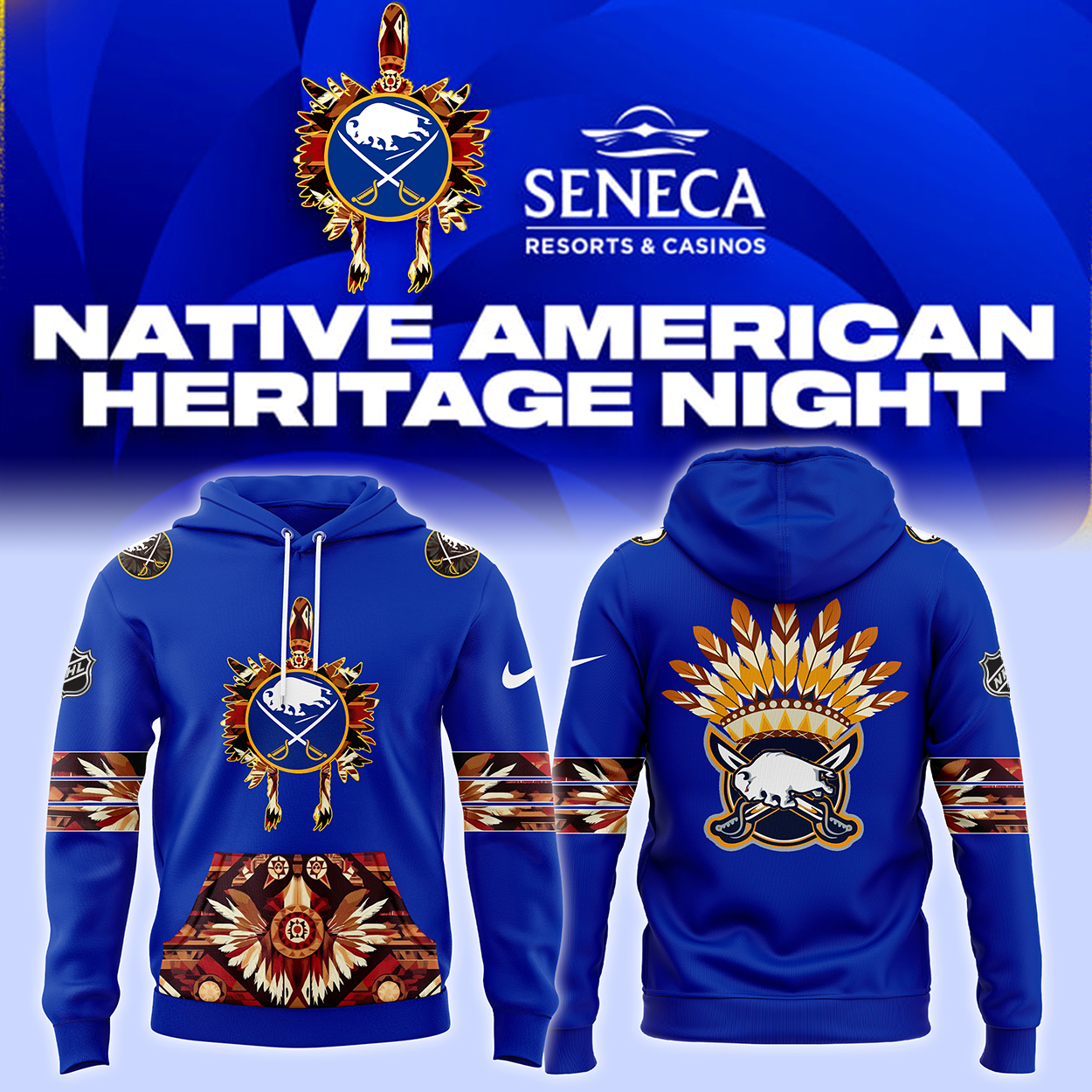 Buffalo Sabres Native American Heritage Month Premium Pullover Hoodie