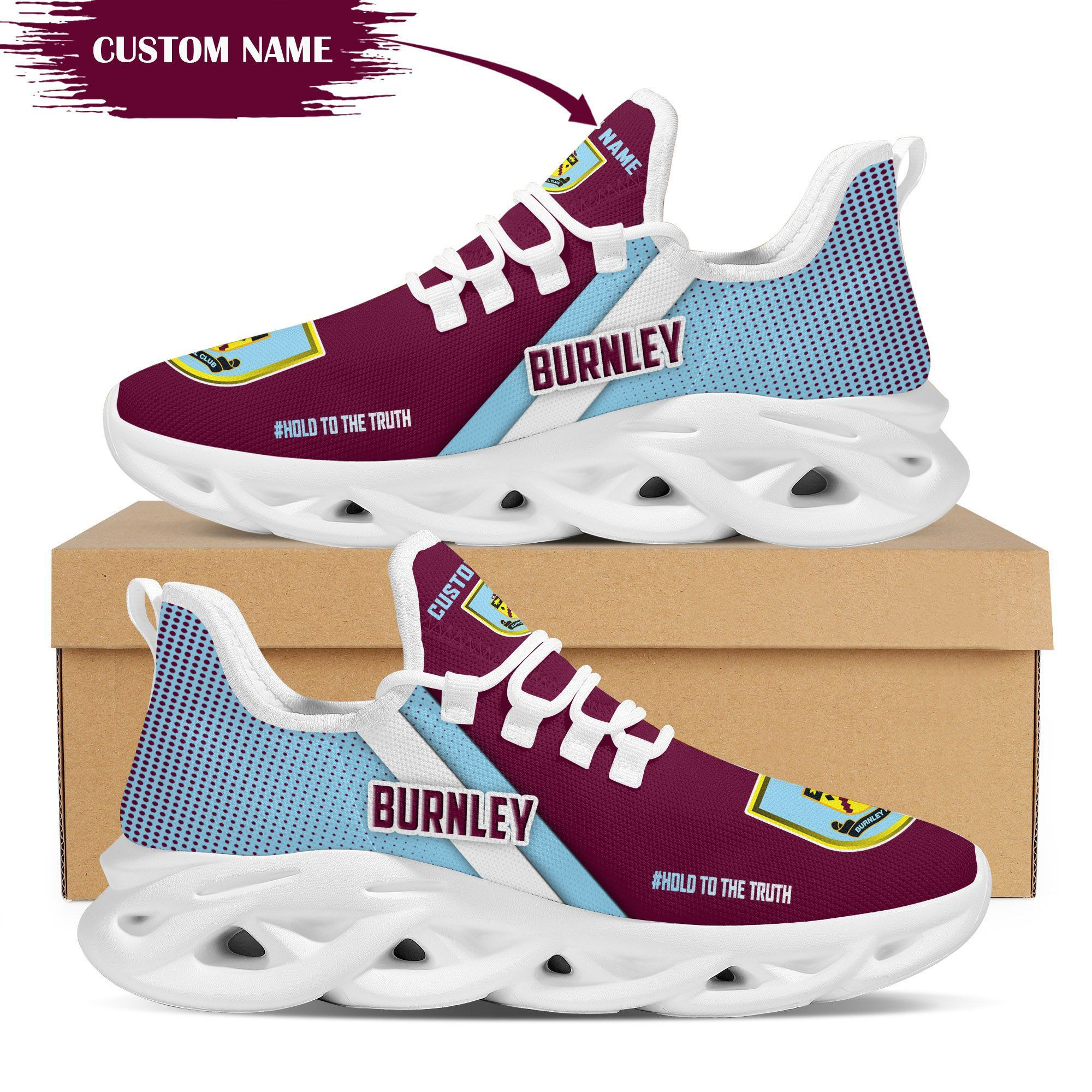 Burnley Custom Personalized Max Soul Sneakers Shoes NHA