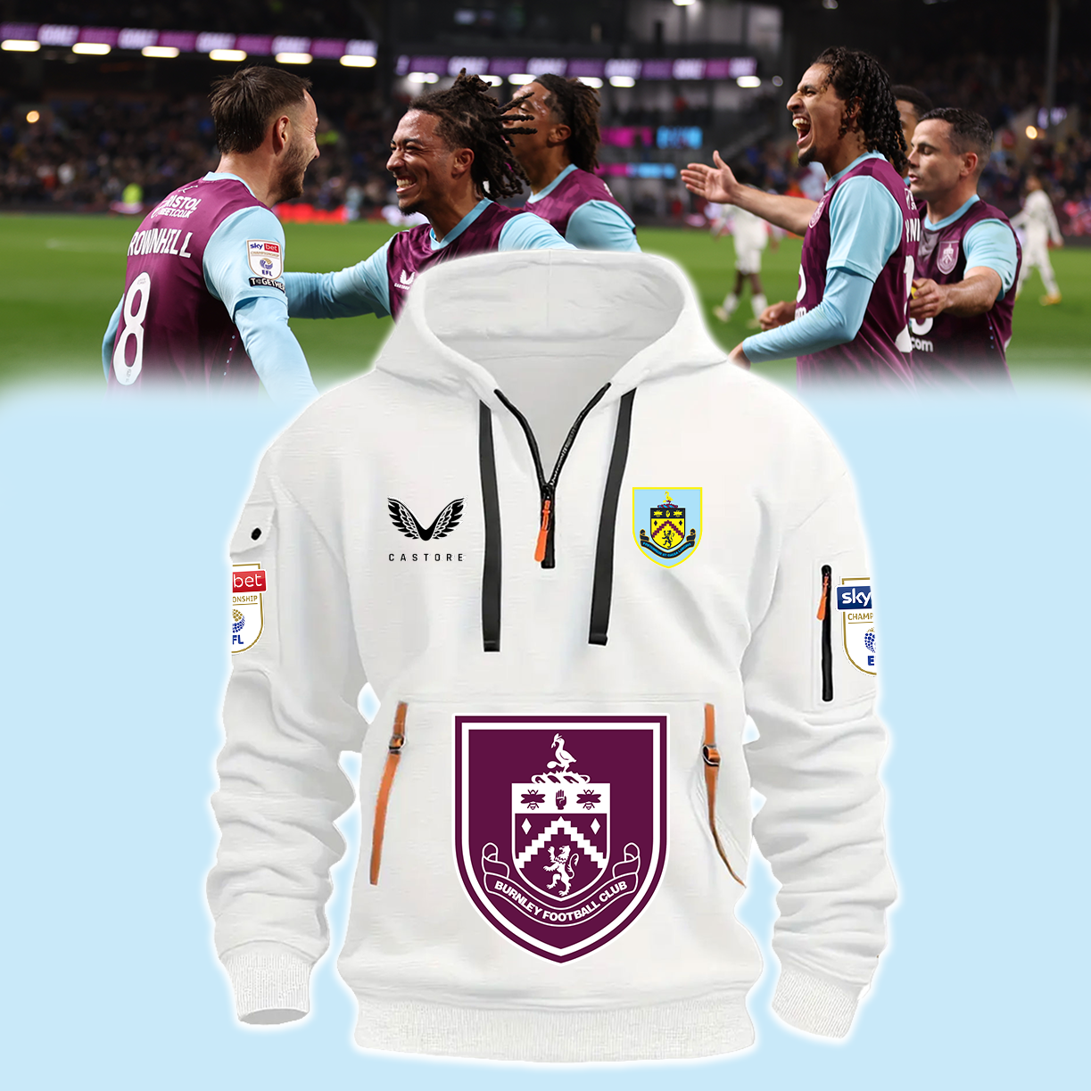 Burnley Football Club New Hoodie (White)