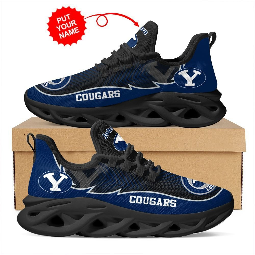 BYU Cougars Custom Name Personalized Max Soul Sneakers Shoes