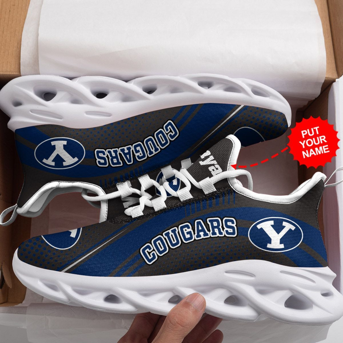 BYU Cougars Custom Personalized Max Soul Sneakers Shoes