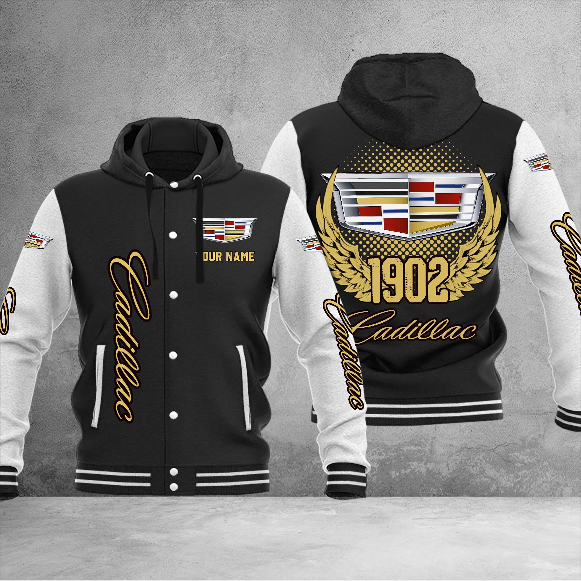 Cadillac DMHJ1027 Baseball Jacket Multicolor