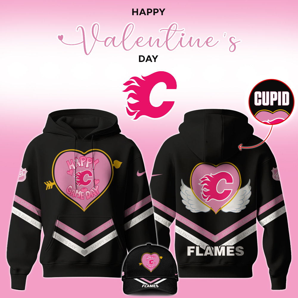 Calgary Flames 2025 Valentine &#8220;Game Day&#8221; Hoodie