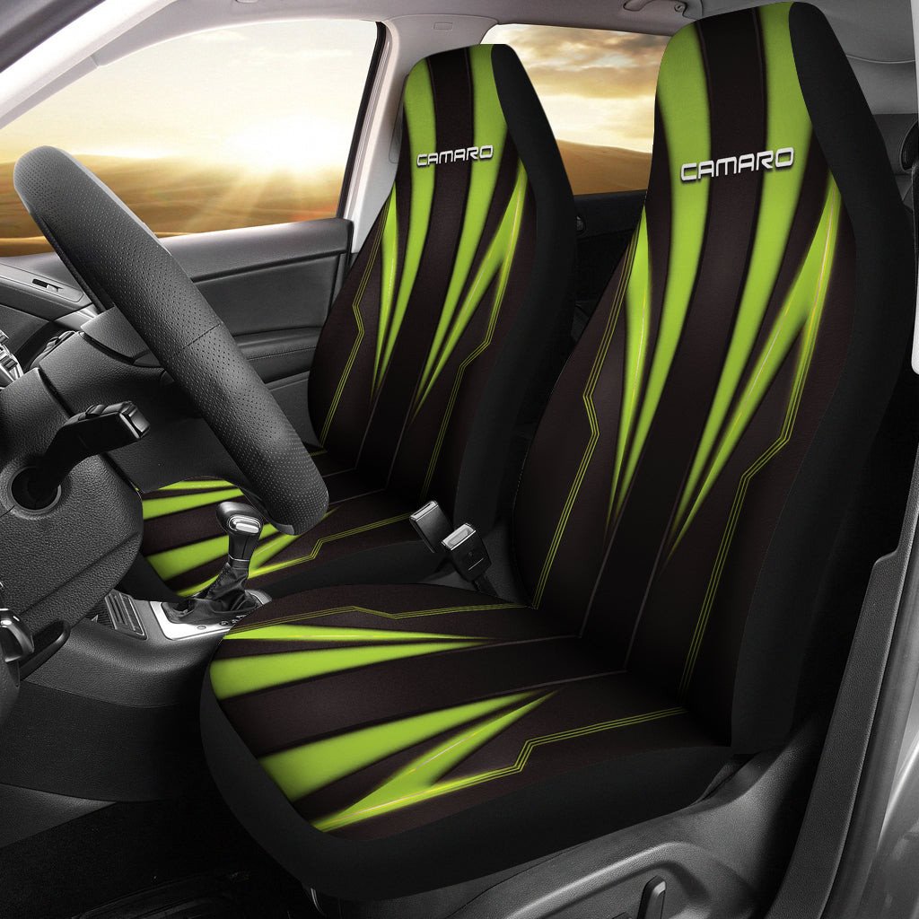 Camaro Green Logo Car Seat Covers Metal Abstract Ph220913-035