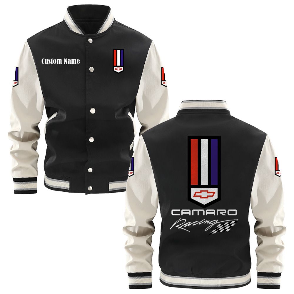 Camaro racing Varsity Jacket, Baseball jacket, Letterman Jacket Customize Name, Multicolor